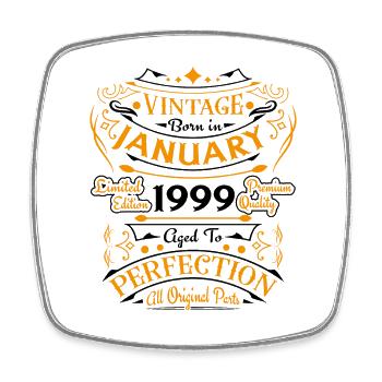 Vintage Nées En Janvier 1999 Cadeau D'anniversaire - Magnet carré - blanc - Devant