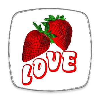 Les fraises juteuses aiment les fruits mûrs juteux - Magnet carré - blanc - Devant