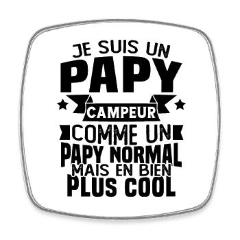 Un papy campeur comme un papy normal - Magnet carré - blanc - Devant