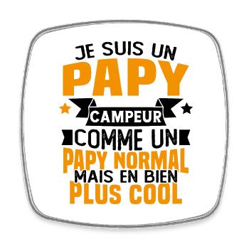 Un papy campeur comme un papy normal - Magnet carré - blanc - Devant