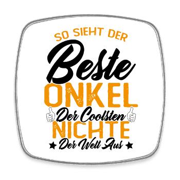 So sieht der beste Onkel der Welt aus - Viereckiger Kühlschrankmagnet - Weiß - Vorne