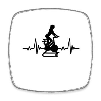 Herzfrequenz Indoor Cycling - Viereckiger Kühlschrankmagnet - Weiß - Vorne