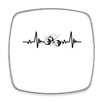 Heartbeat Petanque Humour Bowler Cadeau - Magnet carré - blanc - Devant