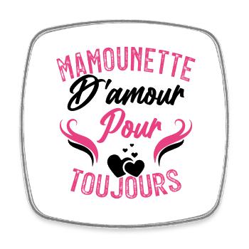 Femme Mamounette D'amour Cadeau Fête Des Mamie - Magnet carré - blanc - Devant