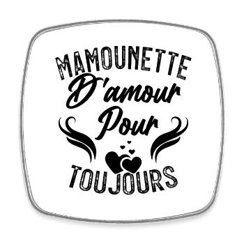 Femme Mamounette D'amour Cadeau Fête Des Mamie - Magnet carré - blanc - Devant