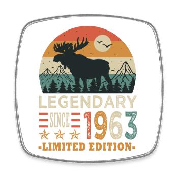 1963 legendäres Jubiläum 60 Jahre - Viereckiger Kühlschrankmagnet - Weiß - Vorne