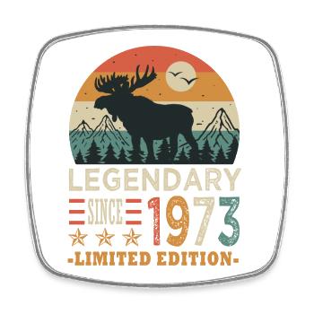 1973 legendary anniversaire 50 ans - Magnet carré - blanc - Devant