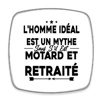 Retired Biker Retired Motorcycle Gift - Square fridge magnet - white - Front