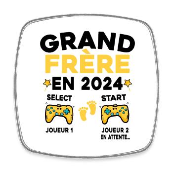 Futur Grand Frère Cadeau Annonce Grossesse 2024 - Magnet carré - blanc - Devant