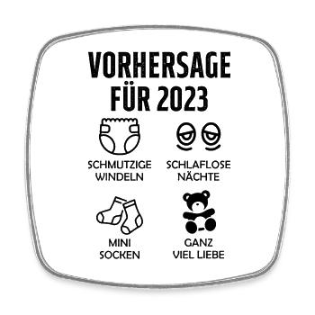 Prévisions Pour 2023 Cadeau De Grossesse 2023 - Magnet carré - blanc - Devant