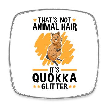 This is Quokka Glitter Australian Marsupial - Square fridge magnet - white - Front