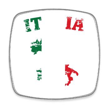 Italy Map Flag Used - Square fridge magnet - white - Front