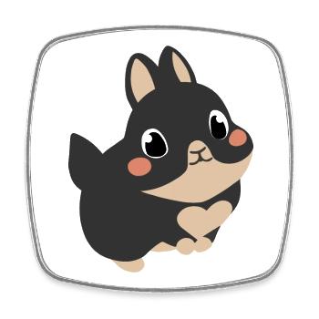 Little Cute Rabbit with Heart - Square fridge magnet - white - Front
