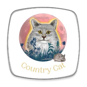 Country Cat - Square fridge magnet - white - Front
