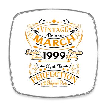 Vintage Nées En Mars 1999 Cadeau D'anniversaire - Magnet carré - blanc - Devant