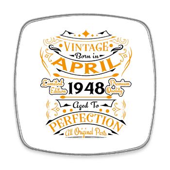 Vintage Nées En Avril 1948 Cadeau D'anniversaire - Magnet carré - blanc - Devant