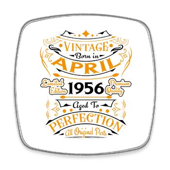 Vintage Nés En Avril 1956 Cadeau D'anniversaire - Magnet carré - blanc - Devant