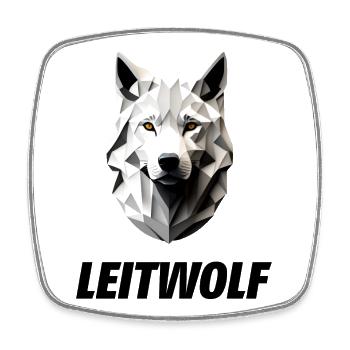 weißer Kopf vom Leitwolf - Viereckiger Kühlschrankmagnet - Weiß - Vorne
