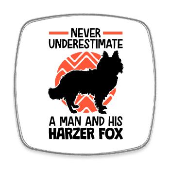 Do not underestimate Harzer Fuchs herding dog - Square fridge magnet - white - Front
