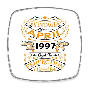 Vintage Nées En Avril 1997 Cadeau D'anniversaire - Magnet carré - blanc - Devant