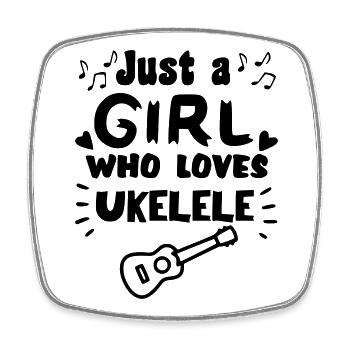 Nur ein Mädchen, das wirklich gerne Ukulele spielt * - Viereckiger Kühlschrankmagnet - Weiß - Vorne