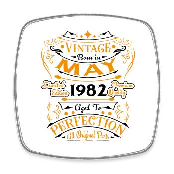Mai 1982 Vintage Nées En Mai 1982 Anniversaire - Magnet carré - blanc - Devant