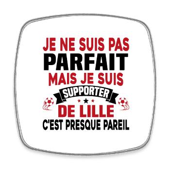 Je Suis Supporter De Lille Cadeau - Magnet carré - blanc - Devant