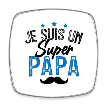 Je suis un super papa idée cadeau - Magnet carré - blanc - Devant