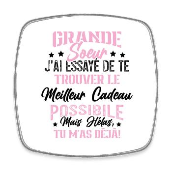 Meilleure Grande Soeur du monde idée cadeau - Magnet carré - blanc - Devant