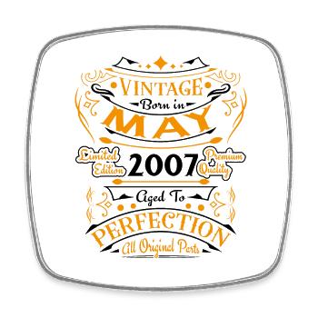 Mai 2007 Vintage Nées En Mai 2007 Anniversaire - Magnet carré - blanc - Devant