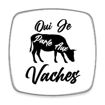 Agriculteur Fermières Cadeau Parle Aux Vaches - Magnet carré - blanc - Devant
