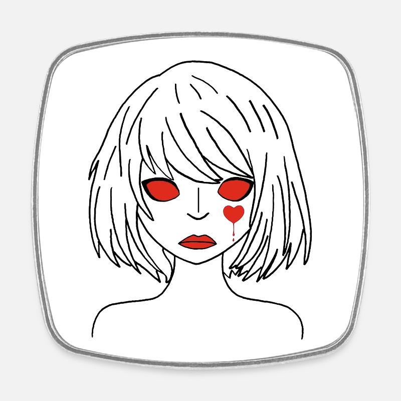 Coeur qui saigne - Magnet carré - blanc
