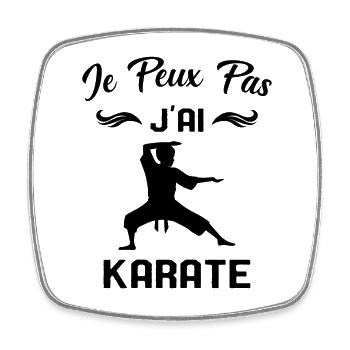 J'peux Pas j'ai Karate Cadeau Homme - Magnet carré - blanc - Devant