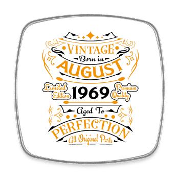 August 1969 Vintage Retro Jubiläum - Viereckiger Kühlschrankmagnet - Weiß - Vorne