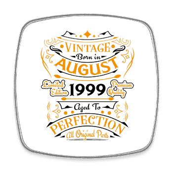 Août 1999 Vintage Anniversaire Rétro - Magnet carré - blanc - Devant