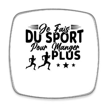Je fais du Sport pour Manger plus Humour Cadeau - Magnet carré - blanc - Devant
