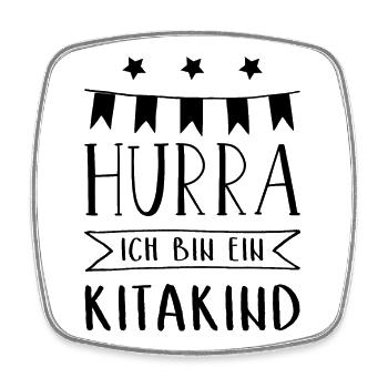Hurra Ich bin ein Kitakind I Geschenk Kita 2024 - Viereckiger Kühlschrankmagnet - Weiß - Vorne