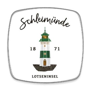 Kappeln, Leuchtturm Schleimünde, Schlei / Ostsee - Viereckiger Kühlschrankmagnet - Weiß - Vorne
