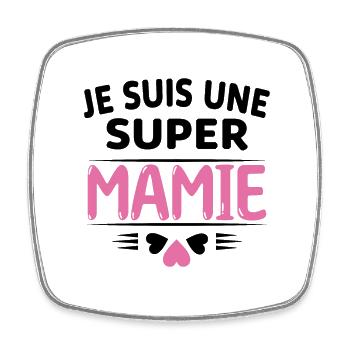 Super Mamie Cadeau de Noël Fête des Grands Mères - Magnet carré - blanc - Devant