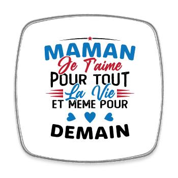 Maman je t'aime Mère Bébé Naissance Amour - Magnet carré - blanc - Devant