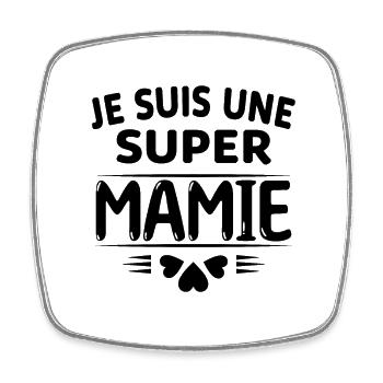 Super Mamie Cadeau de Noël Fête des Grands Mères - Magnet carré - blanc - Devant