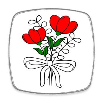 Blumenstrauss, Flowers - Viereckiger Kühlschrankmagnet - Weiß - Vorne