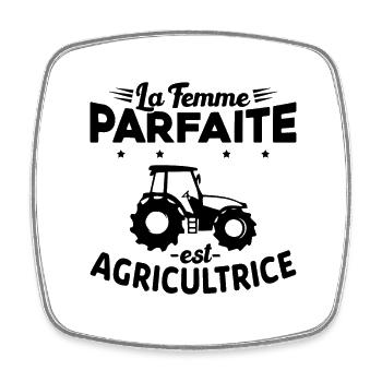 La femme Parfaite est Agricultrice Humour Cadeau - Magnet carré - blanc - Devant