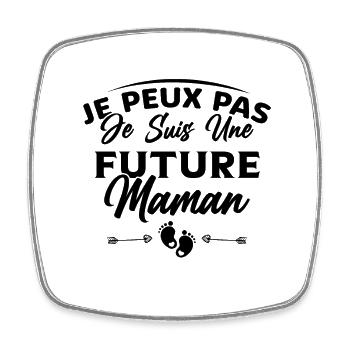 Femme Enceinte Grossesse Future Maman Cadeau - Magnet carré - blanc - Devant