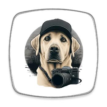 Labrador photographe - Magnet carré - blanc - Devant