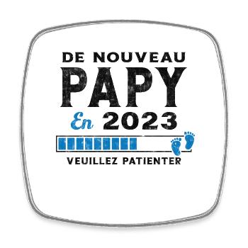 De Nouveau Papy en 2023 Cadeau Futur Papy - Magnet carré - blanc - Devant