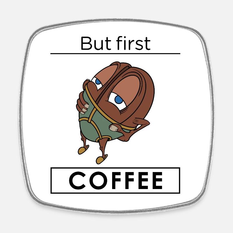 Caffeine boost - Square fridge magnet - white