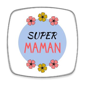 FÊTE DES MÈRES. BONNE FÊTE MAMAN. MAMAN. JE T'AIME - Magnet carré - blanc - Devant
