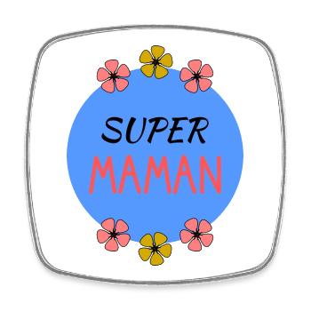 FÊTE DES MÈRES. BONNE FÊTE MAMAN. MAMAN. JE T'AIME - Magnet carré - blanc - Devant