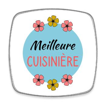 MAMAN. FÊTE DES MÈRES. BONNE FÊTE MAMAN. JE T'AIME - Magnet carré - blanc - Devant
